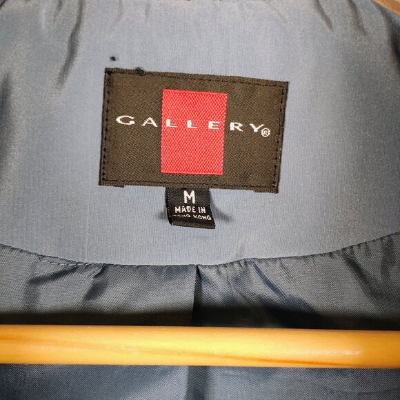 Gallery Women's Medium Quilted Sea Blue Full Zipper Jacket - Picture 5 of 11